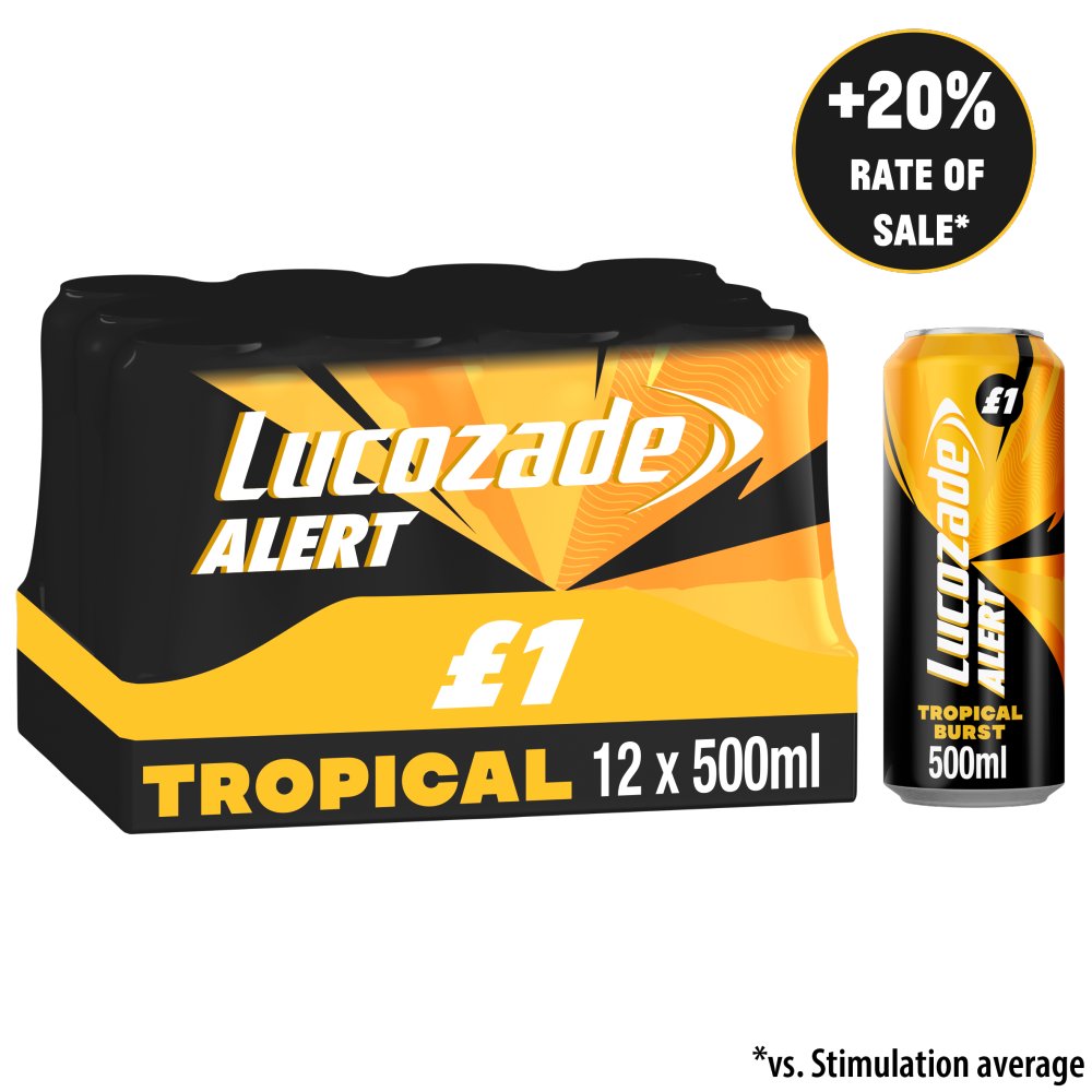 Lucozade Alert Tropical Burst Energy Drink 500ml