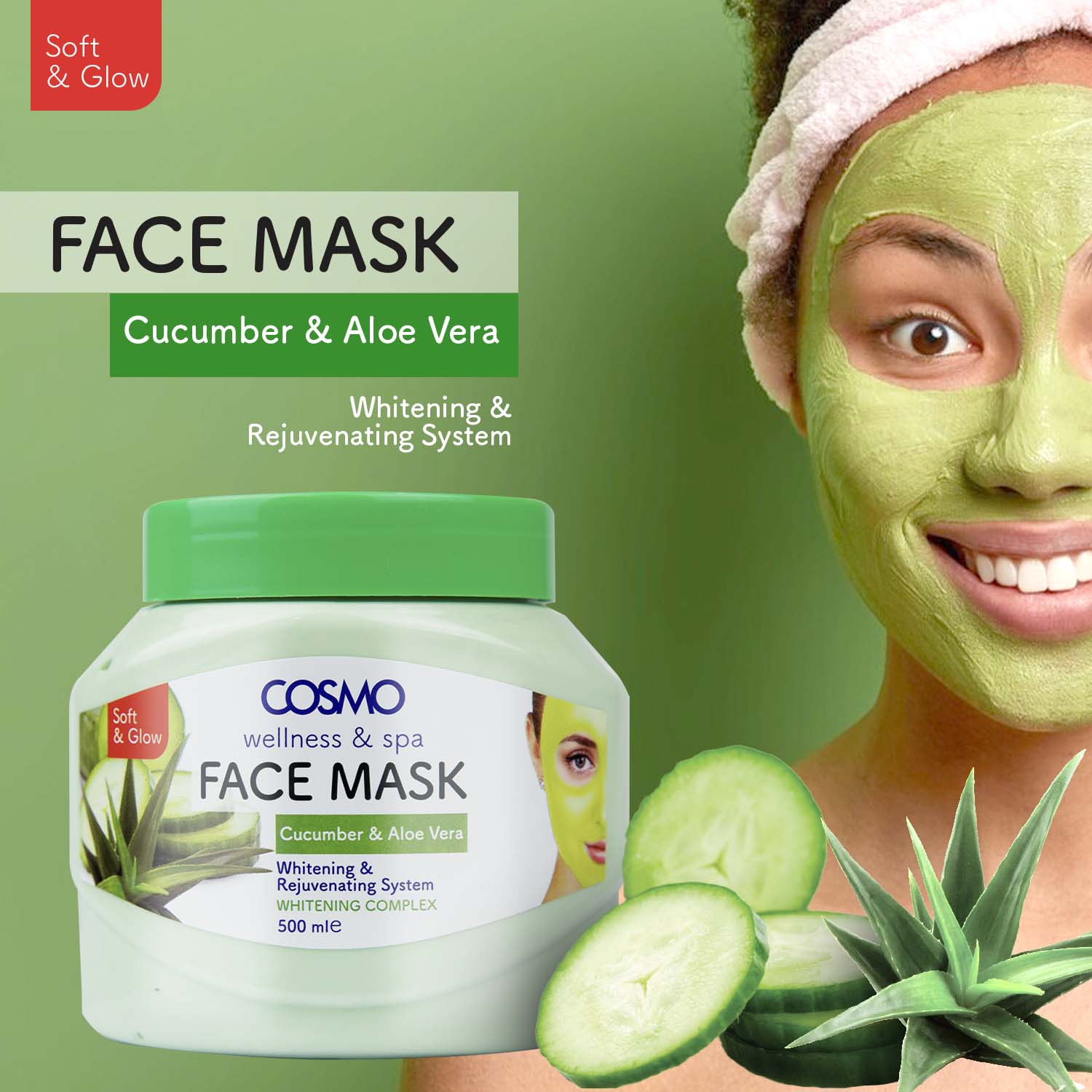 Face Mask Cucumber & Aloe Vera 500ML